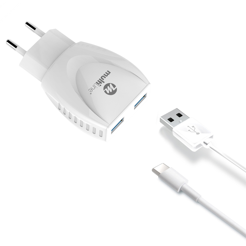 Multiline Dual Power Port Travel Charger 2.4A
